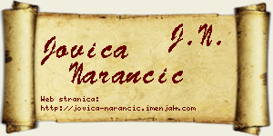 Jovica Narančić vizit kartica